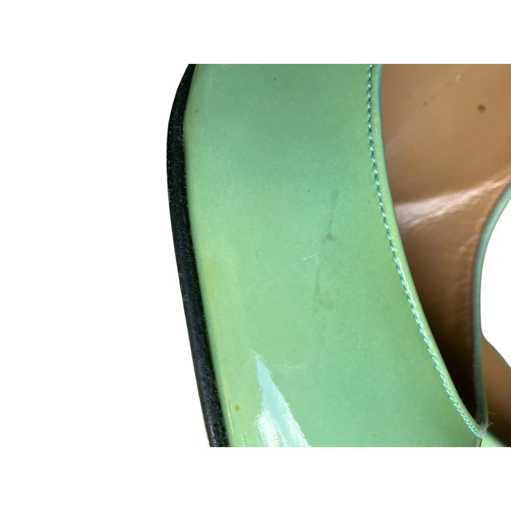 Stuart Weitzman Mint Green Patent Leather Pointed Toe Stiletto Pumps Heels 7M